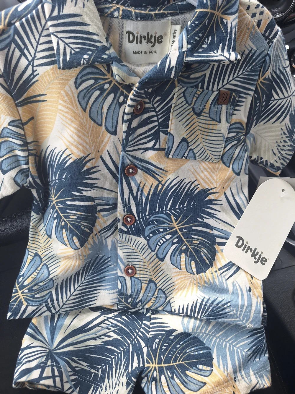 NWT Dirkje Baby Boys 2-Piece Tropical Hawaiian Cabana Shorts Set 3mo